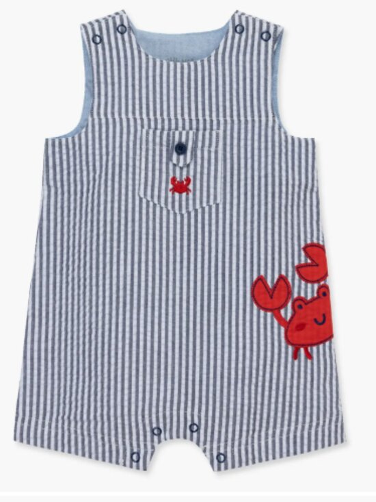 Little Me Other - NWOT Little Me Baby Boy Sleeveless Romper 6 Months Blue White Striped Summer